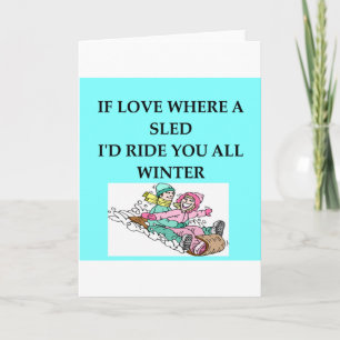 sledding holiday card