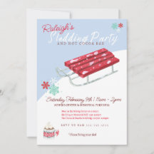 Sledding Hot Cocoa Kids Winter Birthday Invite
