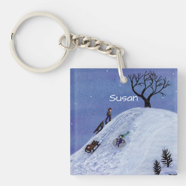 Sledding Keychain (Front)