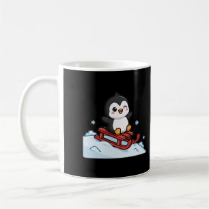 Sledding Penguin Christmas Coffee Mug
