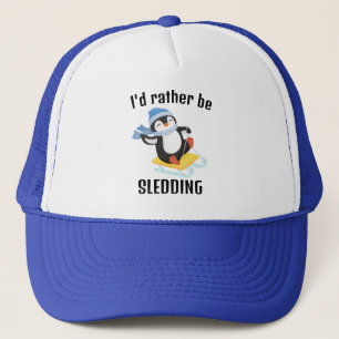 Sledding Snow Sports Design Hat