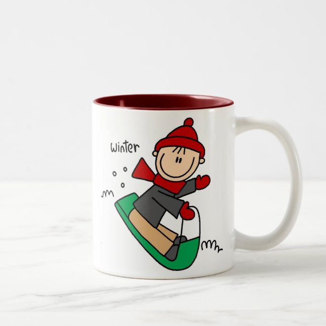 Sledding The Winter Snow Mug (Right)