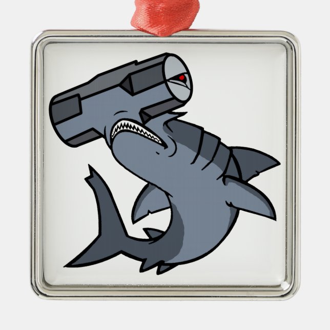 Sledgehammer Head Shark Metal Ornament (Front)