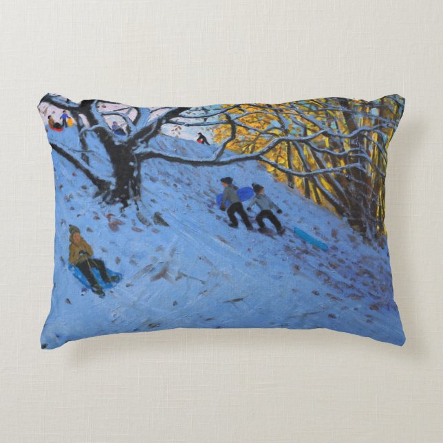 Sledging Allestree Golf course Decorative Pillow (Front)