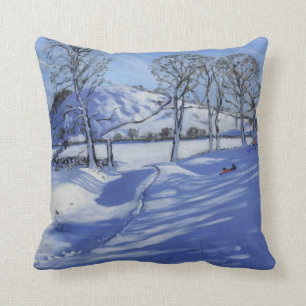 Sledging Derbyshire Peak District 2012 Throw Pillow