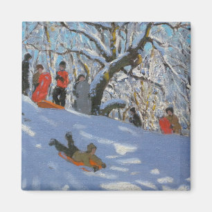 Sledging in Allestree Woods 2011 Magnet