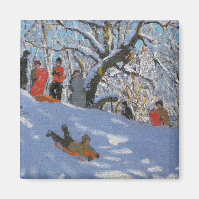 Sledging in Allestree Woods 2011 Magnet (Front)