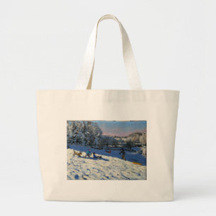 Sledging near Youlgreave Derbyshire Large Tote Bag