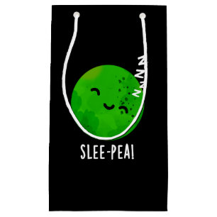 Slee-pea Funny Sleeping Pea Pun Dark BG Small Gift Bag