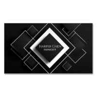 Sleek 3D Black White Minimalist Geometric Diamond