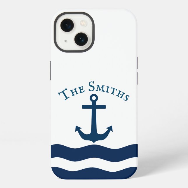 Sleek Anchor Nautical Custom iPhone Case (Back)