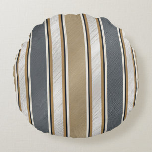 Sleek and Modern Stripe Pattern Round Pillow