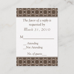 Sleek and Polished RSVP Card, Mocha Enclosure Card