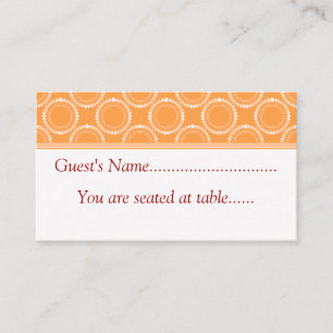 Sleek and Polished Wedding Place Cards, Orange Card