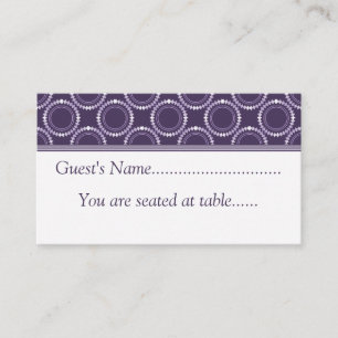 Sleek and Polished Wedding Place Cards, Purple Place Card