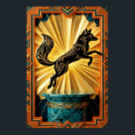 Sleek Art Deco Panther Silhouette Black Gold Poster<br><div class="desc">A mysterious and sleek black panther silhouette in a luxury geometric frame. Elegant,  feline,  and perfectly retro.</div>