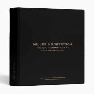 Sleek Black and Gold Business Presentation Binder