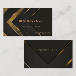 Sleek Black And Gold Chevron  Business Card