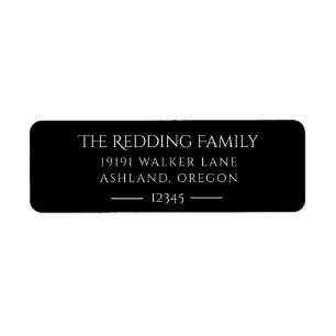 Sleek Black and White Modern Return Address