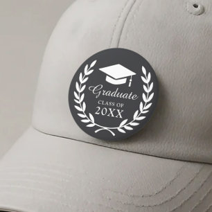Sleek Black Commemorative Graduation Class Emblem 2 Inch Round Button