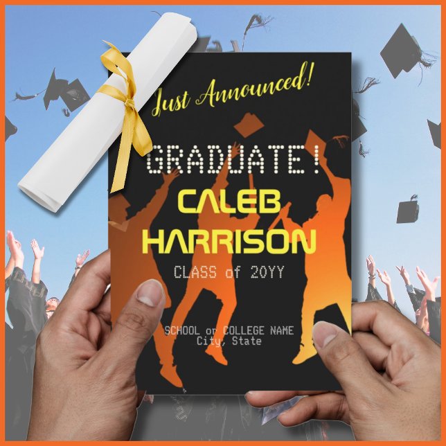 Sleek Black Modern Tech Graduation Announcement (Creator Uploaded)