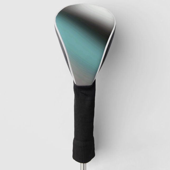 Sleek Black & Teal Gradient – Modern Stylish Golf Head Cover (Front)