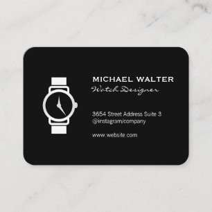 Sleek Black Watch Icon Business Card