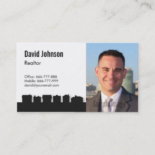 Sleek Black White Real Estate Business Cards