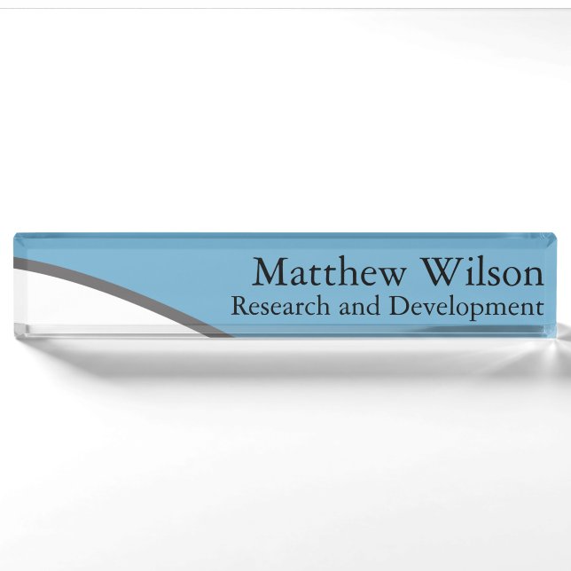 Sleek Blue and Grey Nameplate (Front)