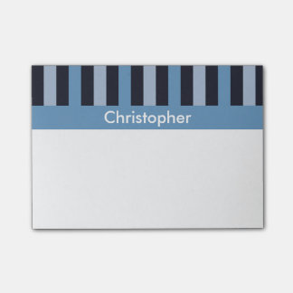 Sleek Blue Striped Post-it Notes