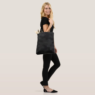 Sleek Camo Deep Black Dark Charcoal Tones Modern Tote Bag