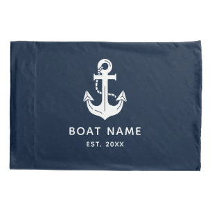 Sleek Captains Quarters Boat Name Established Pillowcase