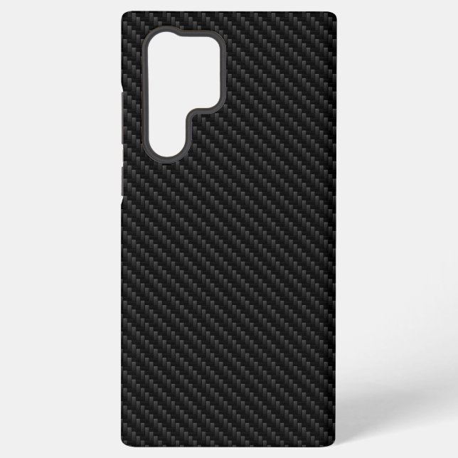 Sleek Carbon Fiber Weave Texture, Modern Samsung Galaxy S22 Ultra Case (Back)