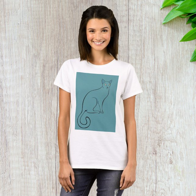 Sleek Cat Sketch T-Shirt (Creator Uploaded)
