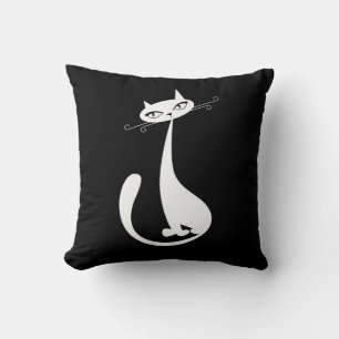Sleek Cat Throw Pillow