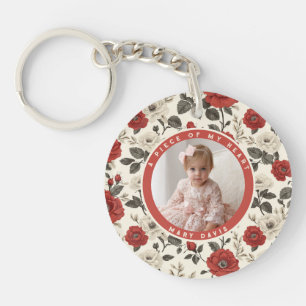 Sleek Christmas Gifts For Wife Photo Rose Flower Keychain