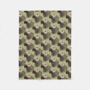 Sleek Congo African Grey Parrot Fleece Blanket