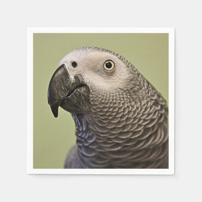 Sleek Congo African Grey Parrot Napkin (Front)
