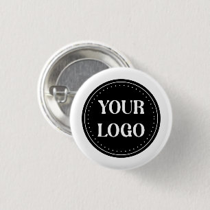 Sleek, contemporary, polished,& customizable 1 inch round button