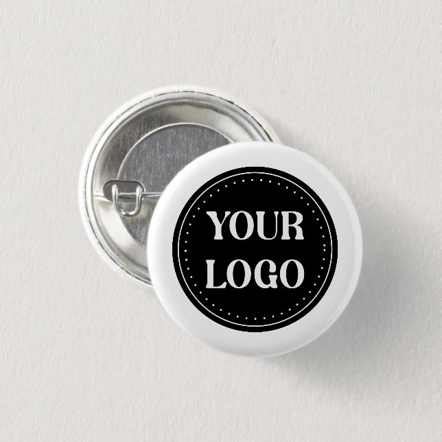 Sleek, contemporary, polished,& customizable 1 inch round button (Front & Back)