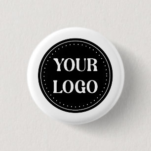 Sleek, contemporary, polished,& customizable 1 inch round button