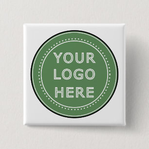 Sleek, contemporary, polished,& customizable. 2 inch square button