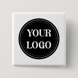 Sleek, contemporary, polished,& customizable 2 inch square button