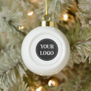 Sleek, contemporary, polished,& customizable ceramic ball christmas ornament