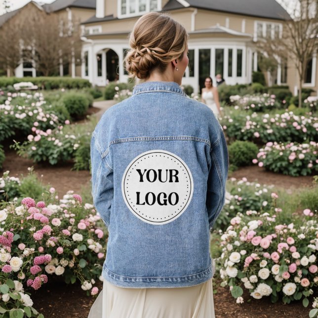 Sleek, contemporary, polished,& customizable. denim jacket (Wedding Back)