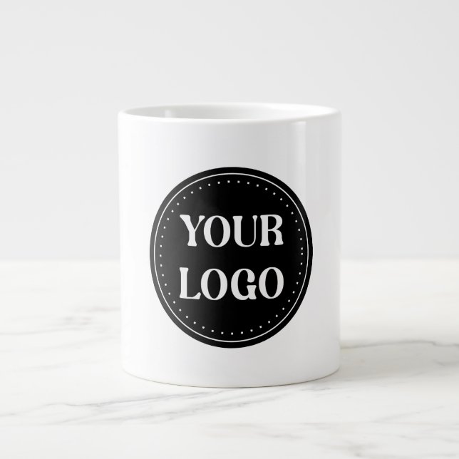 Sleek, contemporary, polished,& customizable large coffee mug (Front)