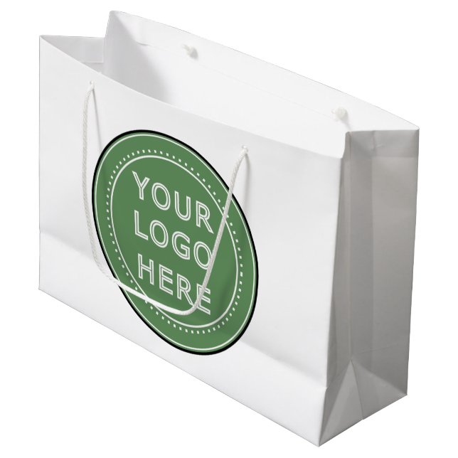 Sleek, contemporary, polished,& customizable. large gift bag (Front Angled)