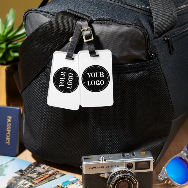 Sleek, contemporary, polished,& customizable. luggage tag (Front & Back)