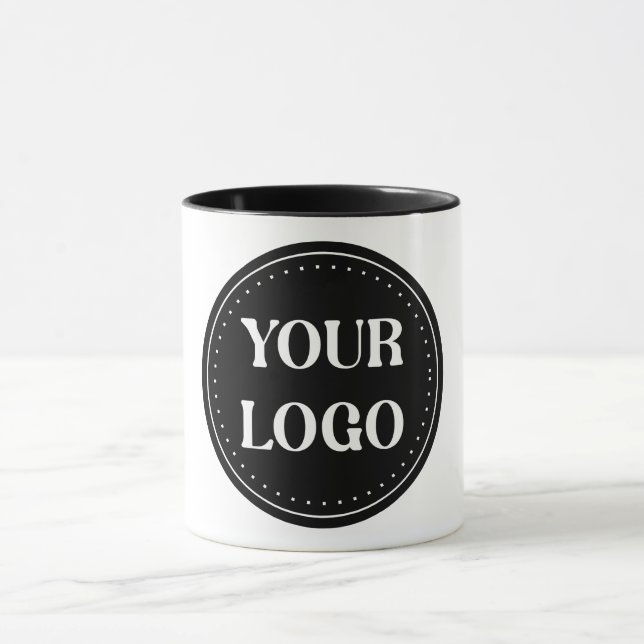 Sleek, contemporary, polished,& customizable mug (Center)
