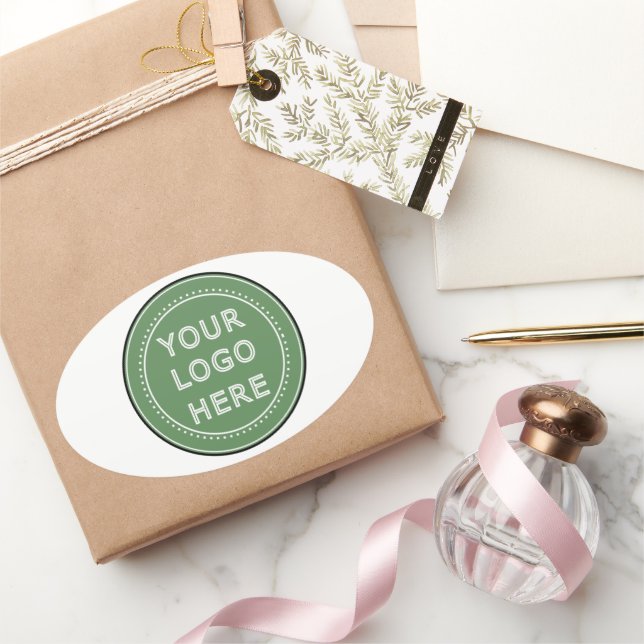 Sleek, contemporary, polished,& customizable. oval sticker (Gifting)